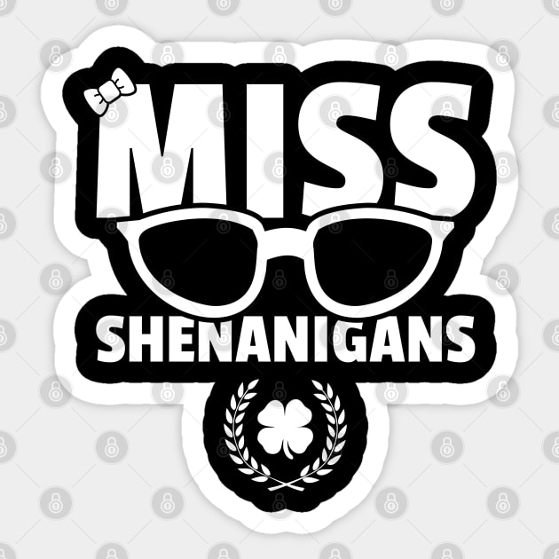 Miss Shenanigans Cute Funny St Patricks Day Sticker by trendingoriginals